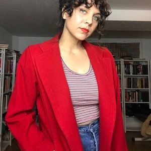 Vintage Red Trench Blazer - DC 🔸